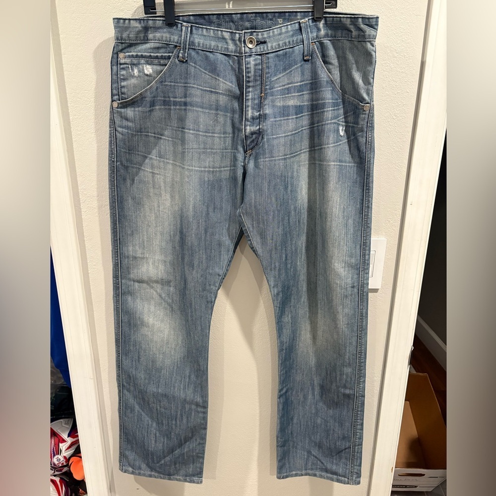 vintage Y2K silver tab levi’s boot cut size 38 x 32 actual distressed faded